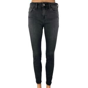Pistola Women's Black Mid Rise Distressed Frayed Raw Hem Skinny Denim Jeans 27